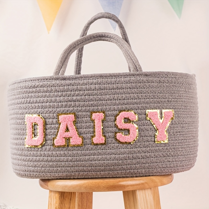 Pure Handmade Custom Basket with English Name Alphabet Template