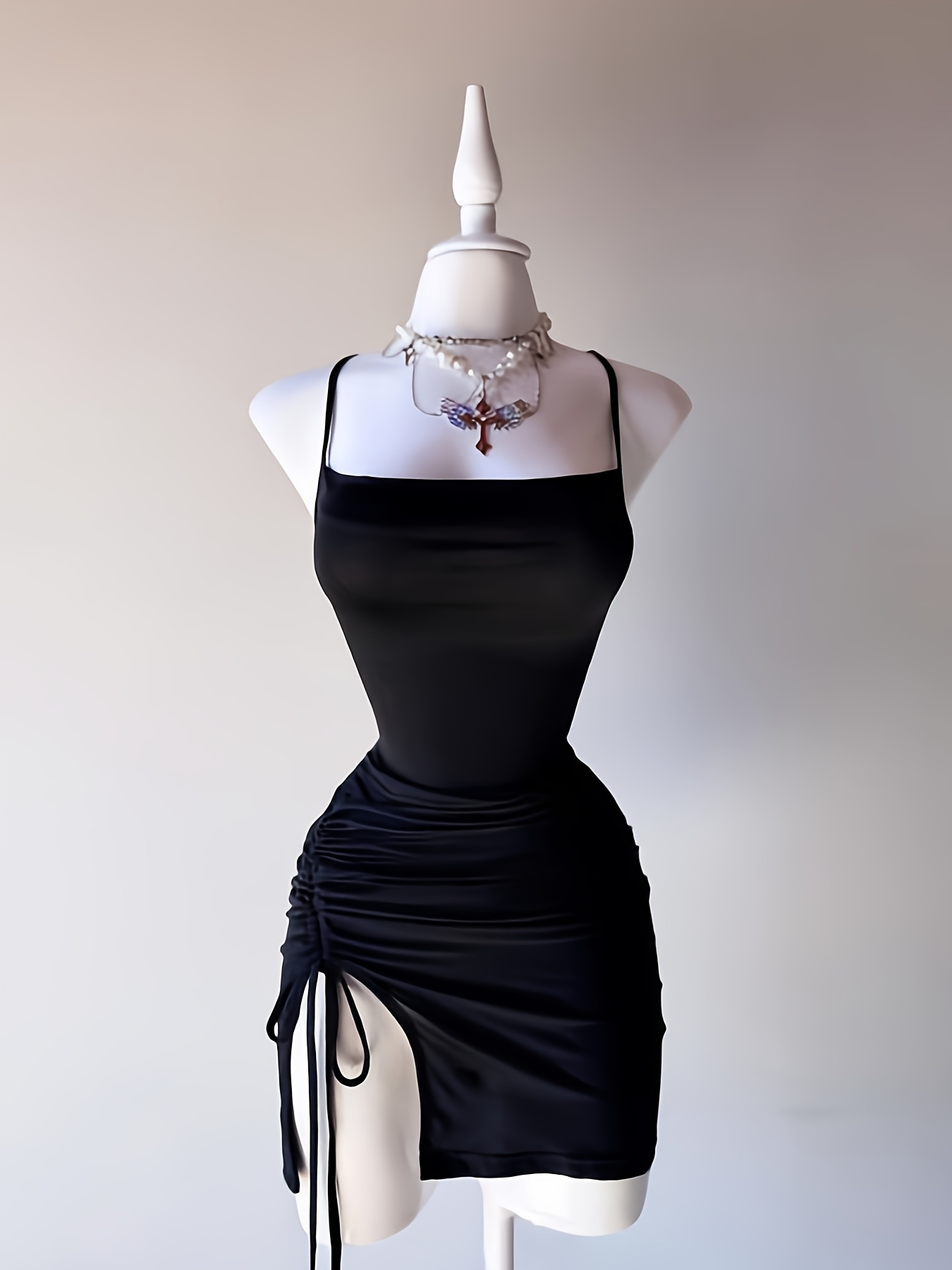 black string dress String Along Mini Dress main image 1