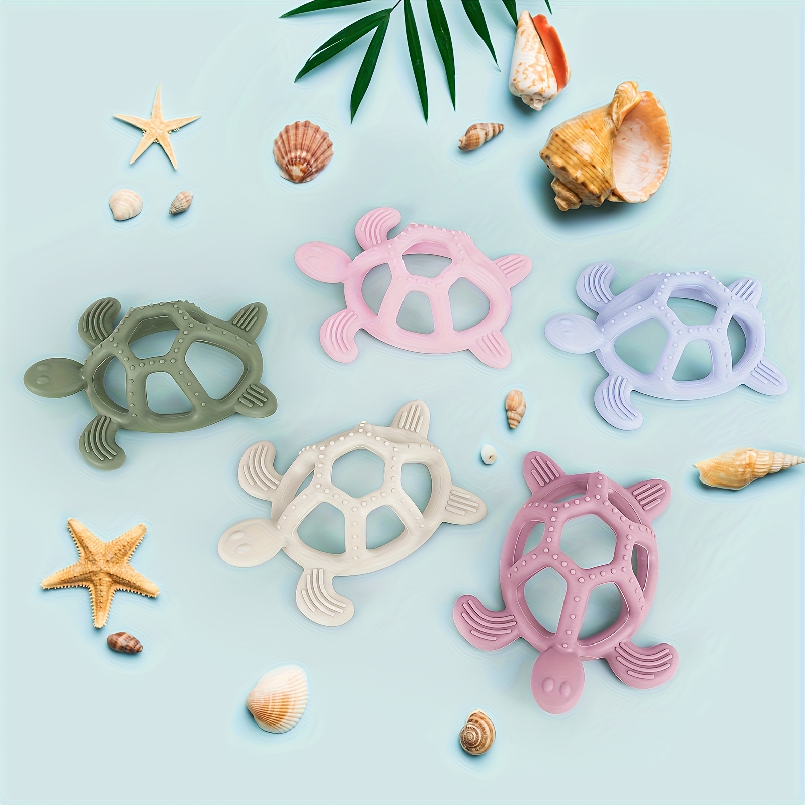 TYRY.HU Baby Turtle Teether Toy, Multi-Texture Chew Toy