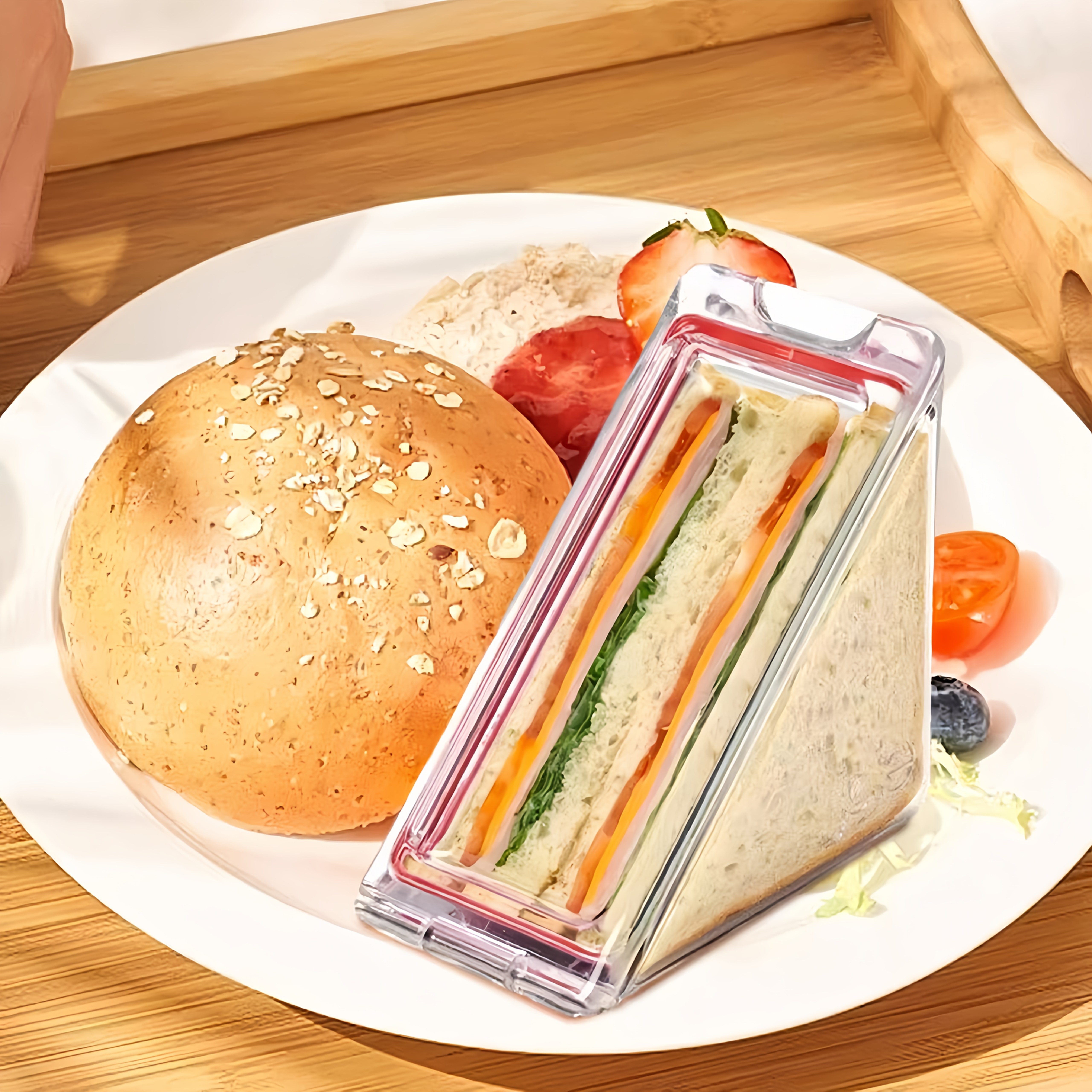 lunch box bento box sandwich box features side Temu Mauritius