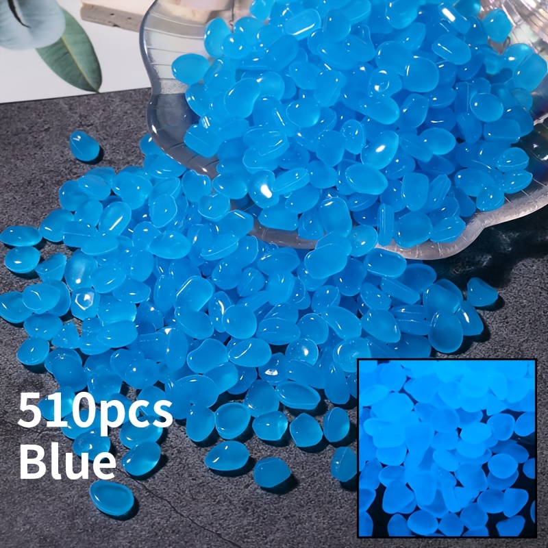 TEMU 510pcs/0.298lb, Luminous Stones With A Diameter Of 0.3-0.39 Inches, -the-dark Resin Pebbles, Night-glowing Stones, Decorative Colored Stones For