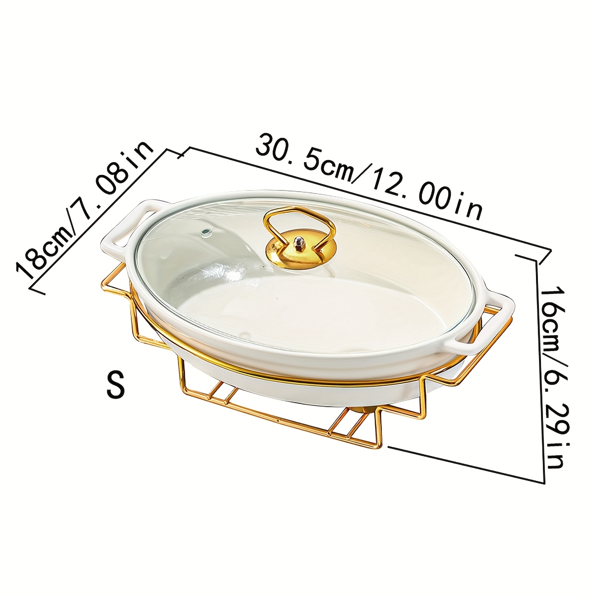 1 Set Ceramic Plate Kitchen Utensils Baking Pot Warming Pot Suitable For Bread Turkey Outdoor Wedding Party Gift Birthday Cooking