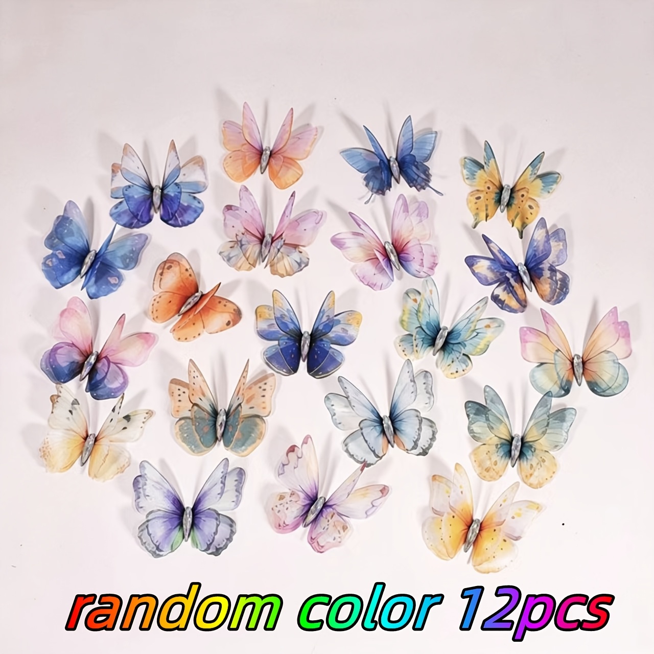 TEMU 12 piezas de adornos de de de tul transparente, exquisito kit de decoración para hacer tarjetas DIY, para envolver regalos, decorar fundas de