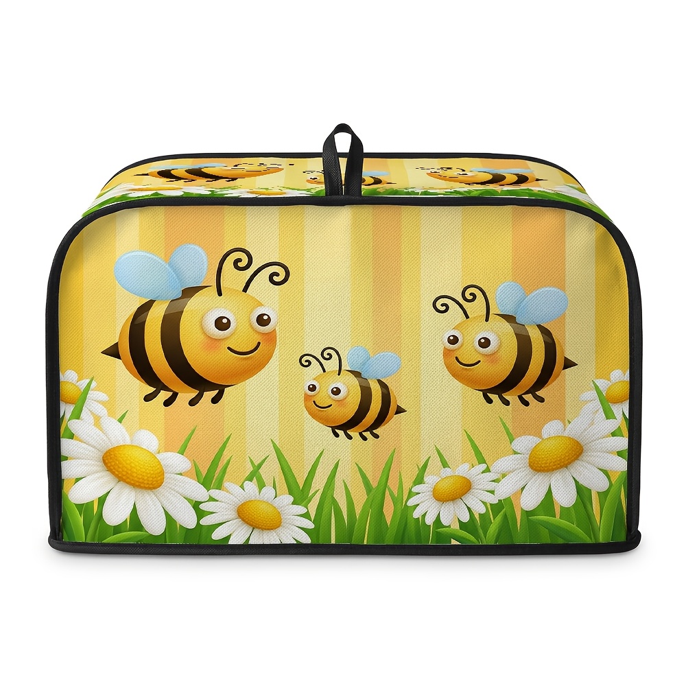Temu – TEMU 1pc Floral Toaster Cover With Bee & Daisy – Dustproof Fingerprint-resistant Cover Suitable For Toasters, Bread Makers, Small Kitchen Appliances,