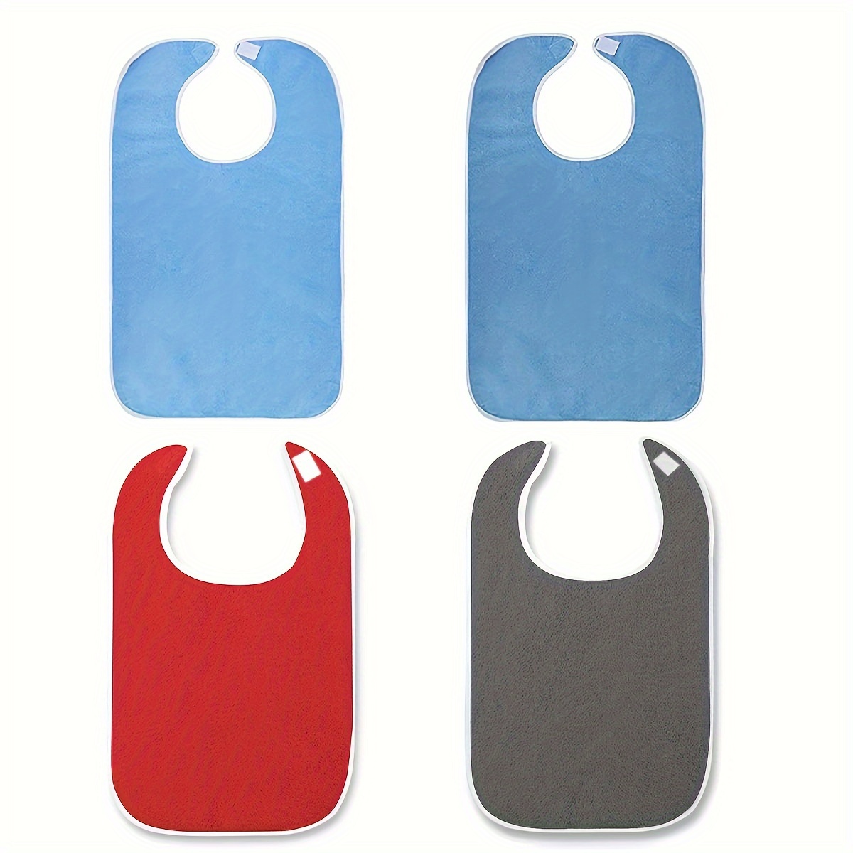 1pc or 4pcs Light Blue Adult Bibs - Adjustable, Machine Washable Polyester Dining Cloth for Elderly Care, Design for Men and Women