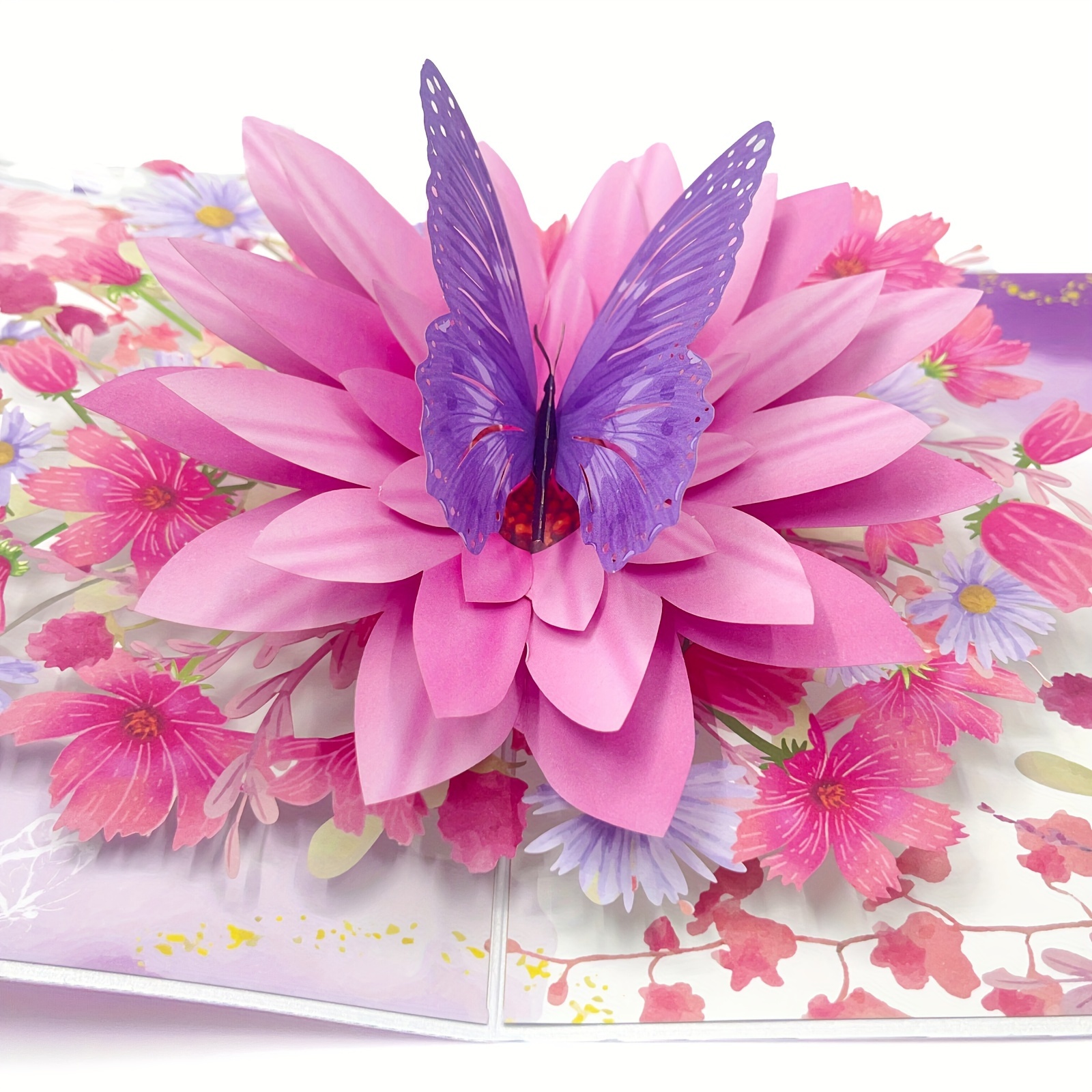 

1pc Butterfly Pop Up Card, 3d Flower Card For Wife, Girlfriend Mother, Birthday Card, Get Soon, Thank You, Happy Anniversary,valentine's Day,mother's Day,nurse Day,all Occasion