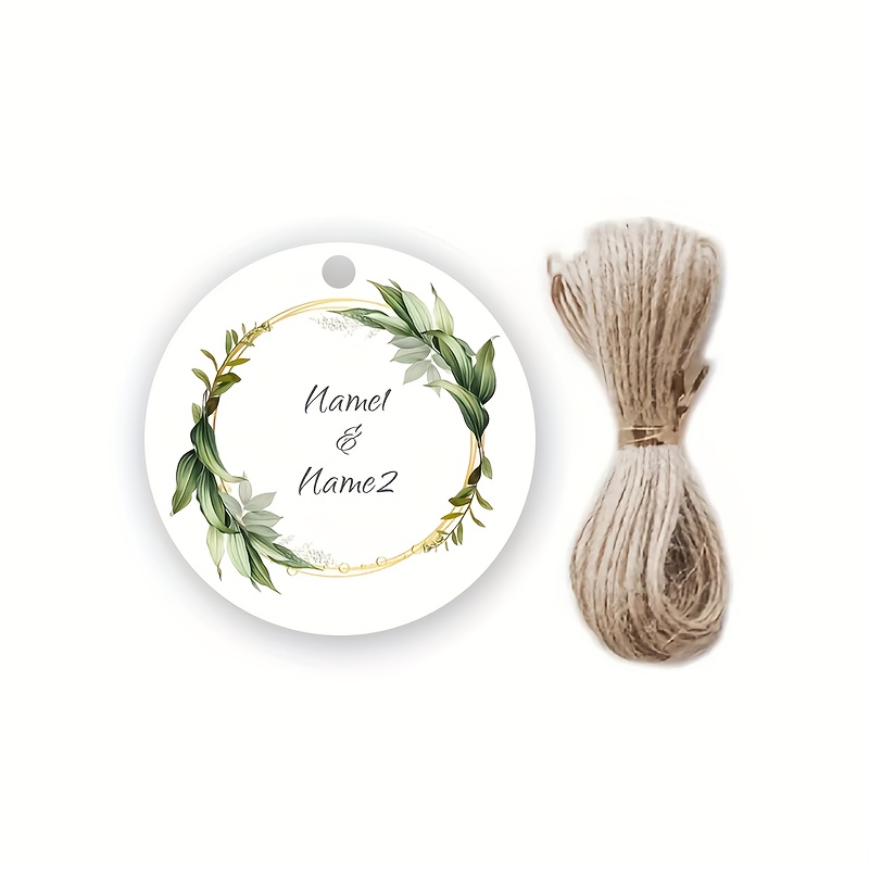 TEMU Create Personalized Labels With Leaf Design, Customize Your Text, Thank You Tags For Gift Wrapping Cards, Suitable For Occasions