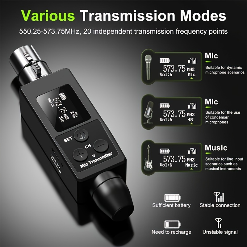 

Wireless Microphone System Uhf Wireless Xlr Transmitter And Receiver For Dynamic Microphone Audio Mixer Pa System 48 Capacitor Microphone