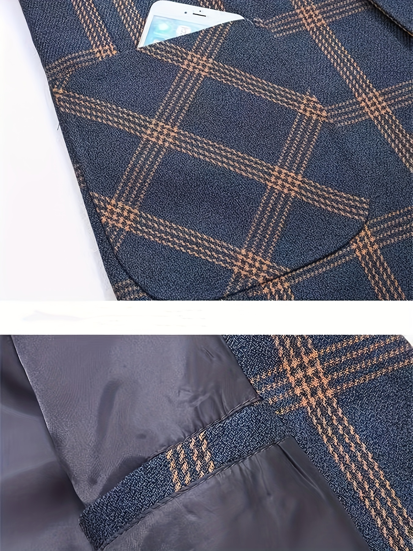 Men's Lightweight Fabric Business Casual Blazer - Geometric Pattern Spring/Fall Jacket with Notch Lapel & Double-Breasted Front, Machine Washable Regular Fit for Office & Social Events
