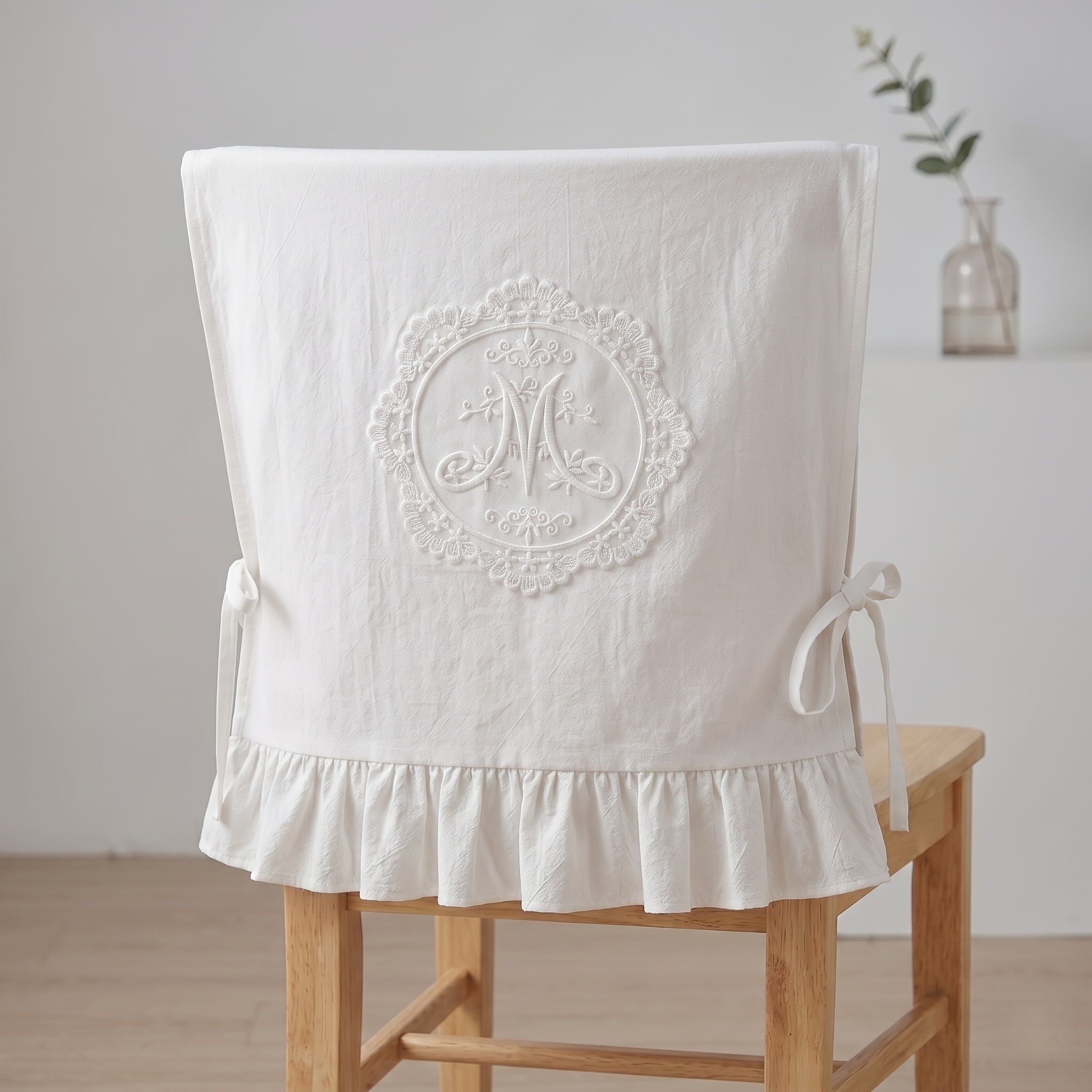 TEMU Housses de chaise vintage bohème à floral pour mariage et salle à manger, housses de protection rétro lavables et extensibles avec broderie de