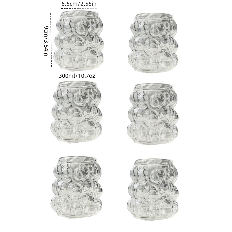 E-shop 6er-Set Hochwertige Borosilikat-Weinbecher, Hitzebeständige Glas-Wasserbecher, Eiskaffee-Becher, Kaltgetränke-Becher, Whiskeyglas, Saftbecher,