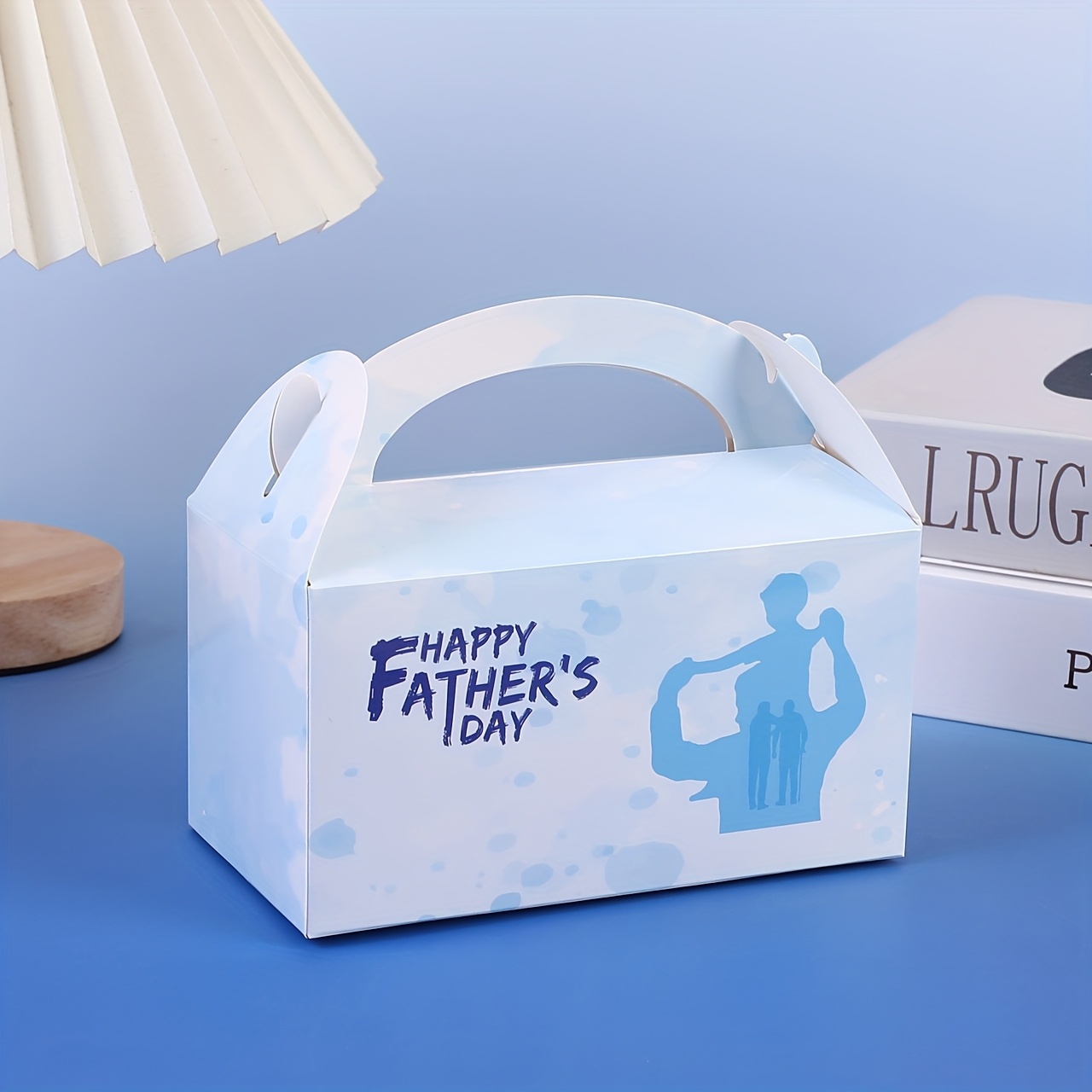 TEMU Gift For Her/him 6/12/18pcs Father's Day Gift Boxes With Handle, Blue And White Theme Party Favor Bags, Best Dad Goodie Bags - Suitable For