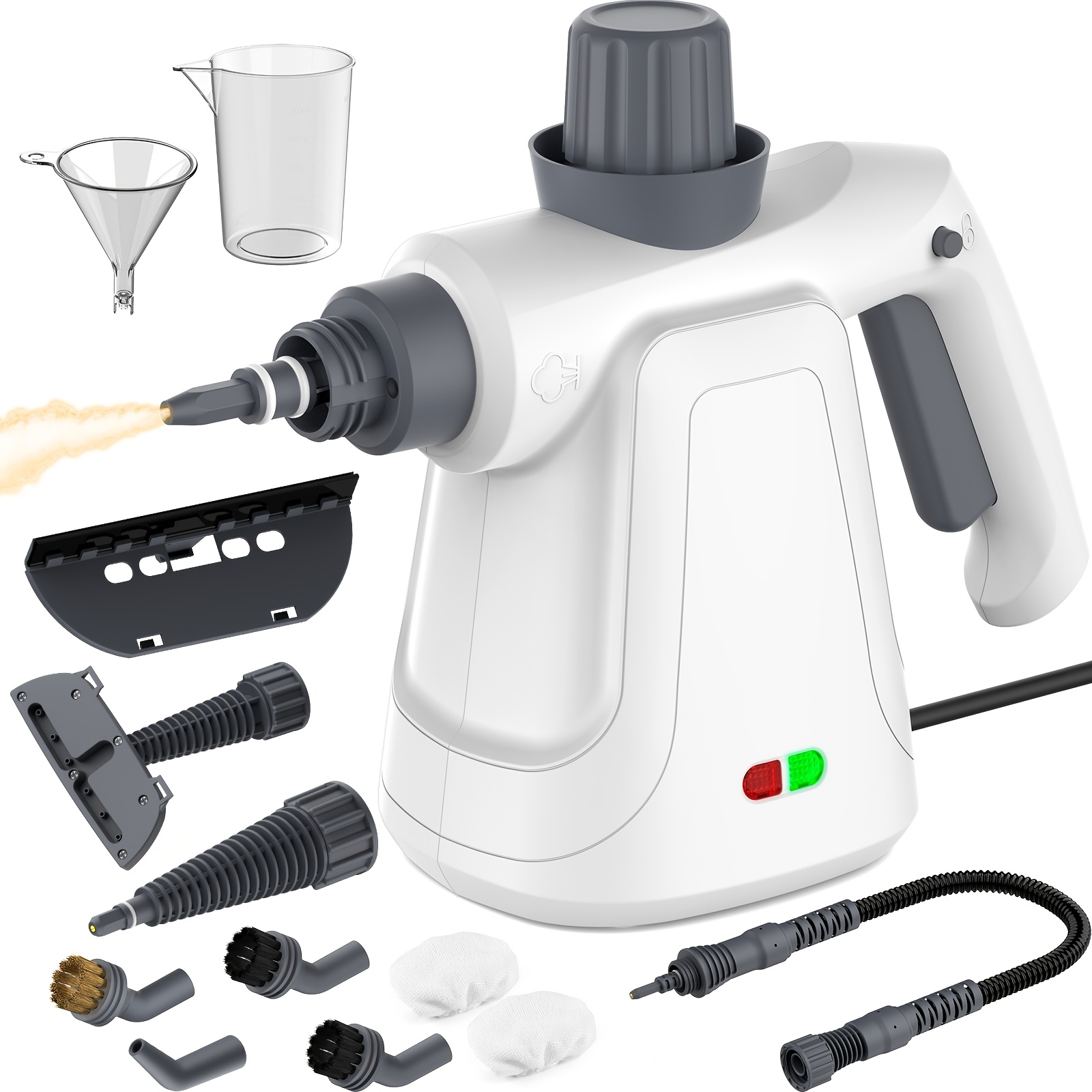 TEMU Nettoyeur Vapeur Portable Haute Puissance 1300 Watt, Produit de Nettoyage Ménager pour , Indispensable pour l'Été, Équipé de 13 Accessoires,