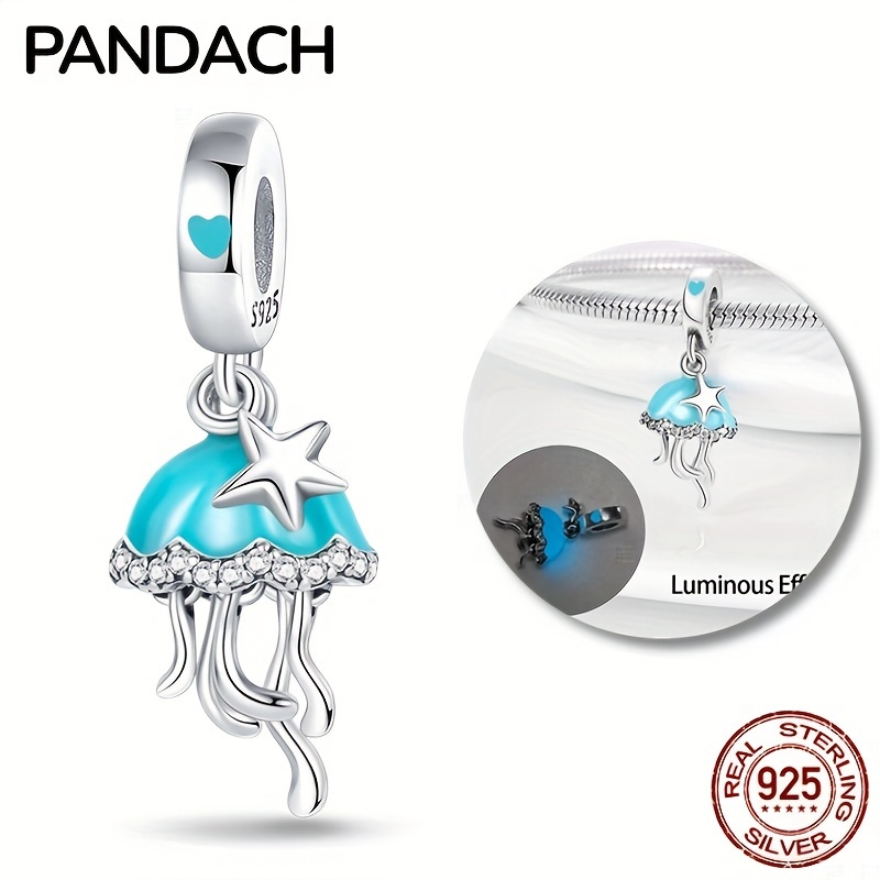 

Channel The Wisdom Of The Ocean-100% 925 Silver Color-changing Jellyfish Dangle Charm Perfect For Diy Jewelry Making