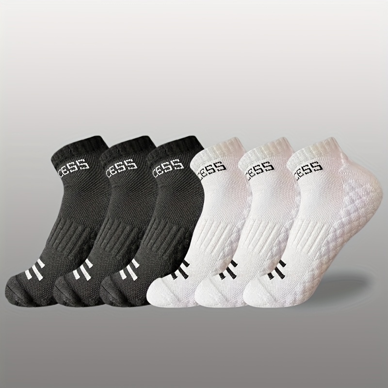 E-shop 6 Paar Frühling/Sommer Neue Atmungsaktive Schweißabsorbierende Minimalistische Buchstaben Design Unisex Söckchen
