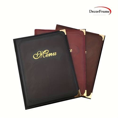 pvc loose leaf menu restaurant price list hotel service guide restaurant bar coffee shop price ordering folder 7 pages 14 sides imitation leather fixed with metal nails detachable screws fabric design easy to clean