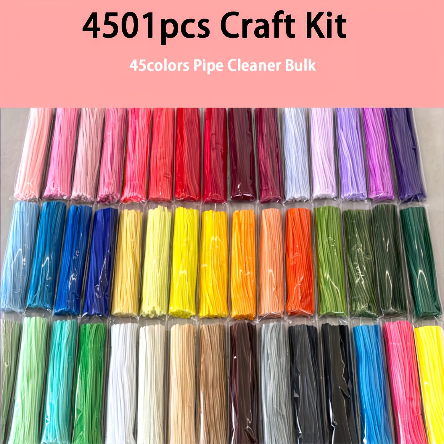 Image of [4501pcs Craft Kit]pipe Cleaner Craft With Video Tutorial Kit Colorful Blending Diy Supplies Pipecleaners Flowers Pipe Cleaners Bulk For Diy Crafts, Arts, Wedding, Home, Party, Holiday Decoration