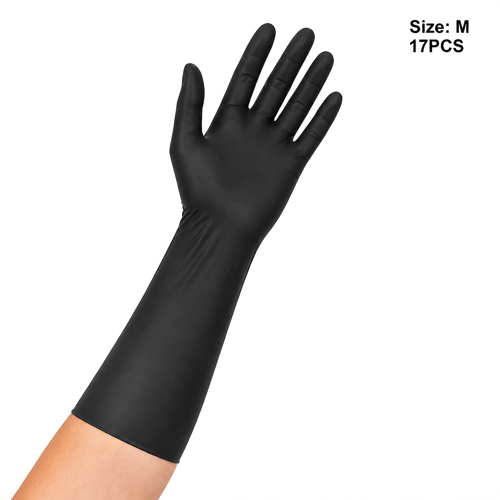 TEMU Gants de nettoyage noir WONDER BEIGE, manchon extensible de 12 pouces, pour les tâches quotidiennes à , port confortable, nettoyage de placard à