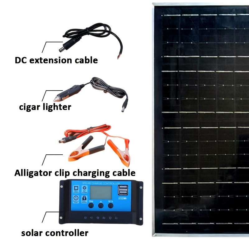 cigarette lighter solar panel P3 SAE to Male Adapter It can be used for barbecues and campfires. Solar Panel 60 Watt Foldable