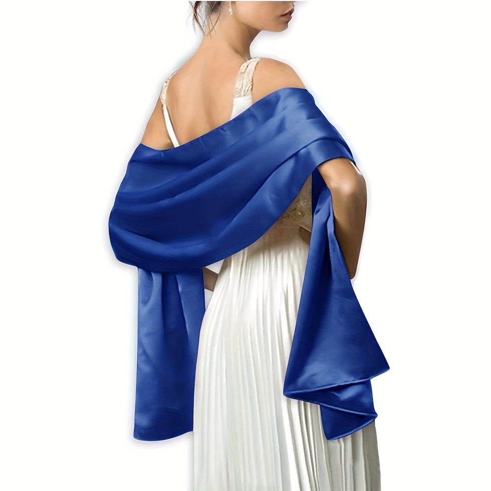 blue satin dress with scarf Satin Scarf Dress