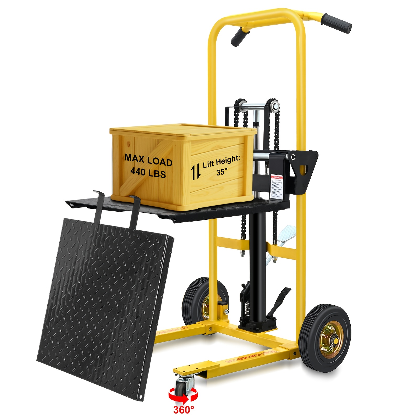Chariot De Manutention Réglable Avec Roulettes Frein - Capacité 220 Lbs (100 Kg) - Pour Machine à Laver
