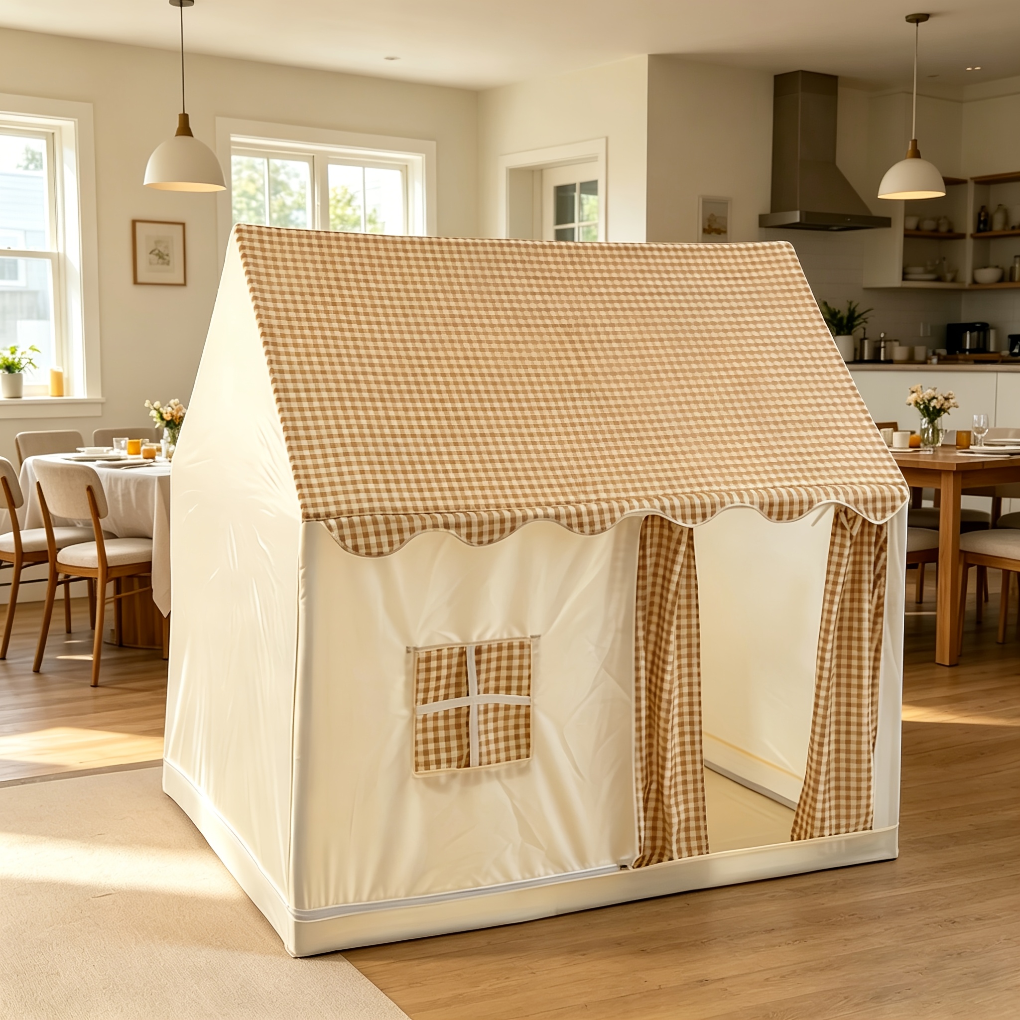 Image of An Indoor Tent Playhouse Designed Specifically For Children Is A For Kids, But A Base That Stimulates Imagination. Structurally Stable And , Suitable For Use In Bedrooms, Living Rooms