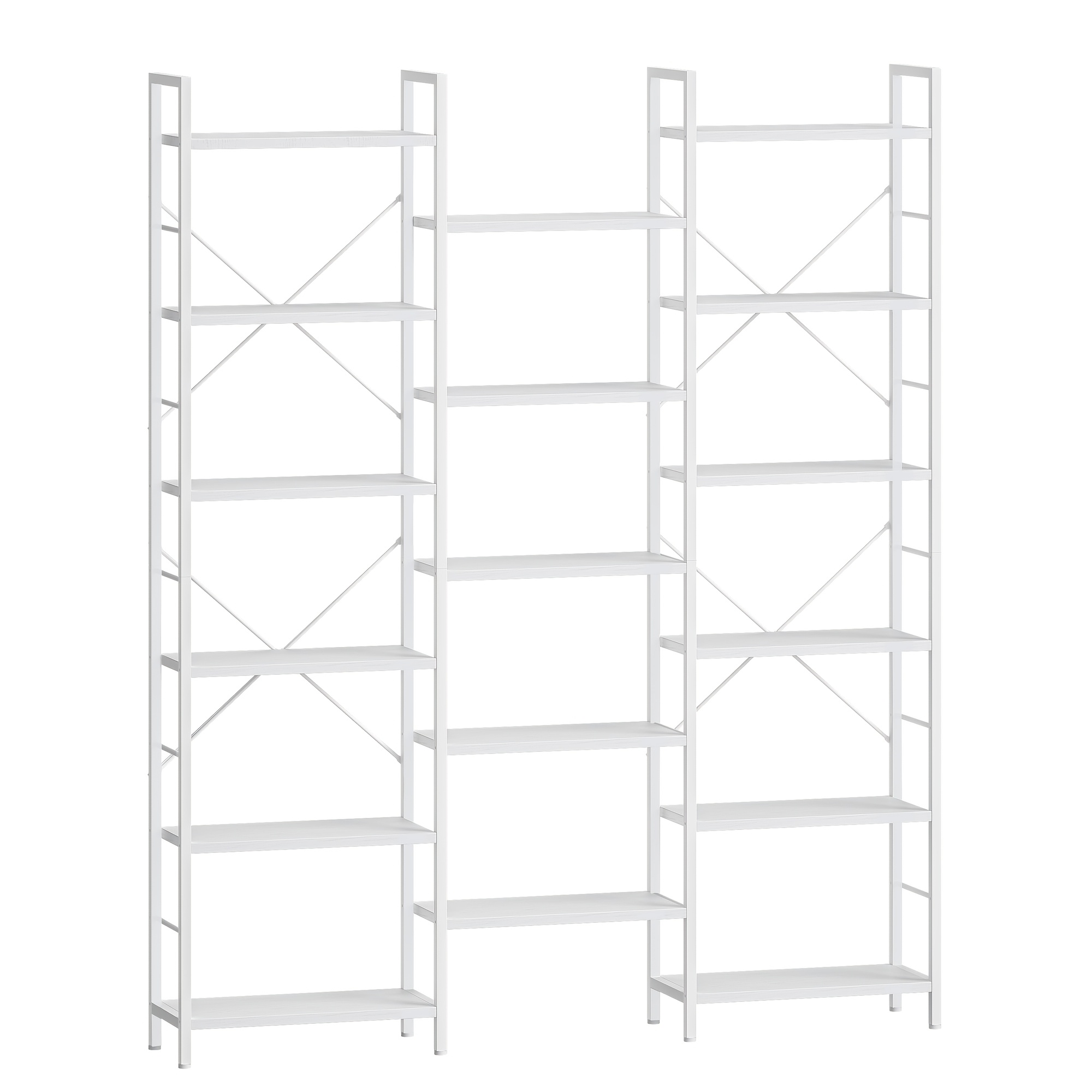 Bookshelves, Freestanding Shelves, Shelf With 17 Shelves, 6 Levels, Adjustable , 24 X 152 X 186 Cm, Load Capacity 340 Kg, Living Room, Office, White