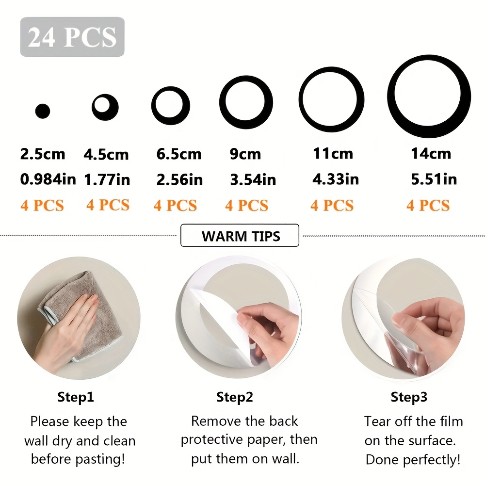 14cm 5 51in hollow round acrylic   wall sticker 24pcs set for living room bedroom tv background bathroom office decoration details 0