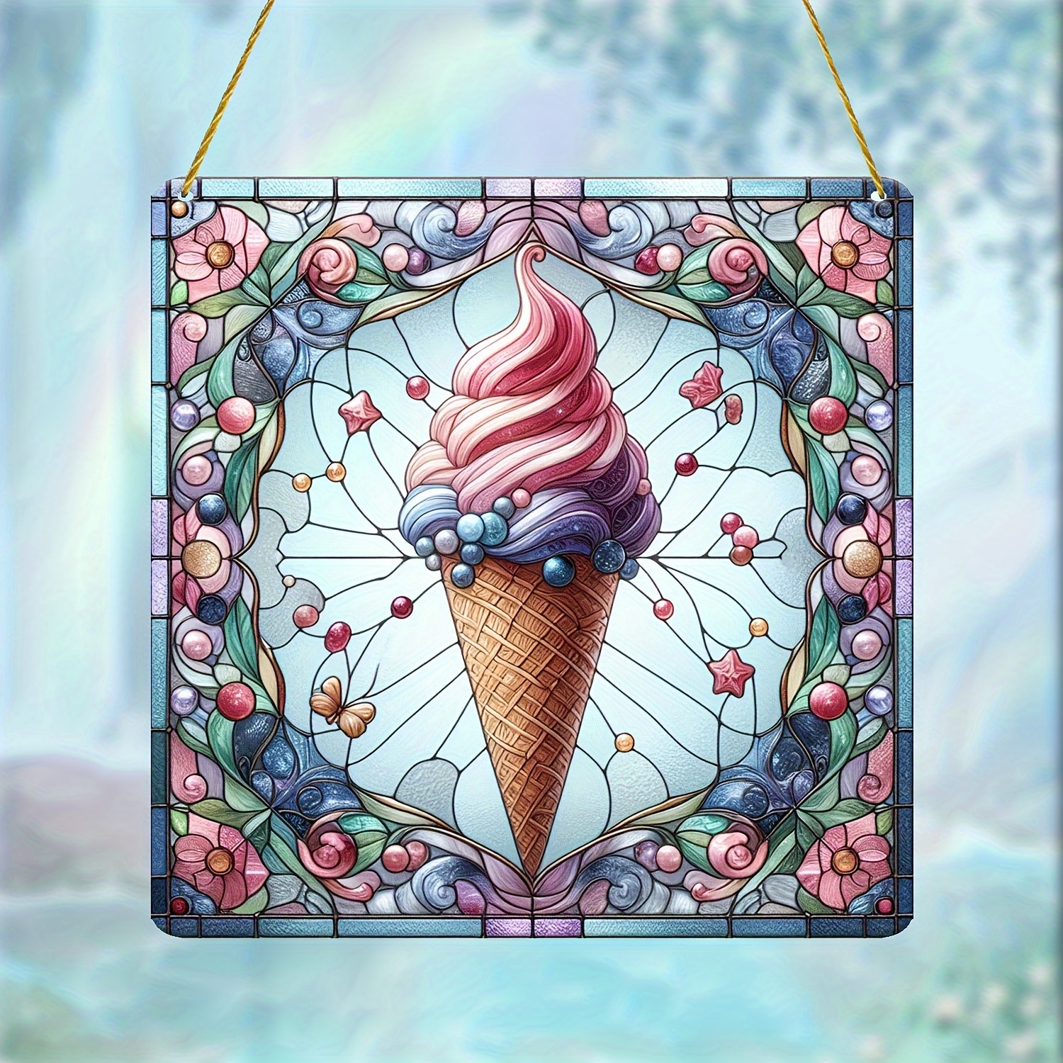 Ice cream stained glass sale