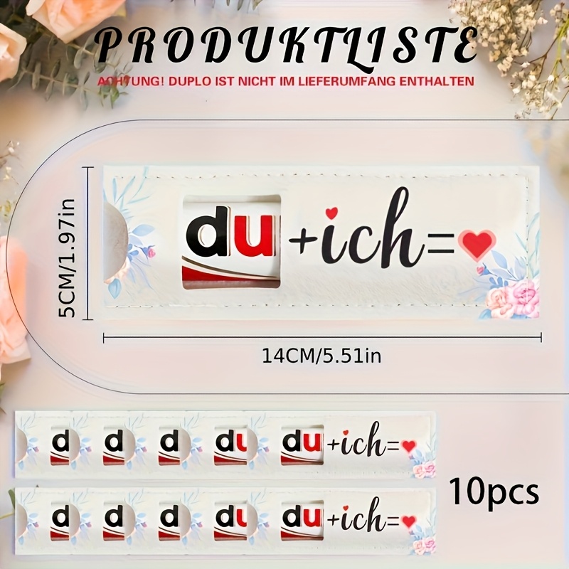 5/10pcs Felt Gift Bags, German "du+ich" Felt Chocolate Bag, Gift, Suitable For Men, Women, Lovers, Husband, And Colleagues