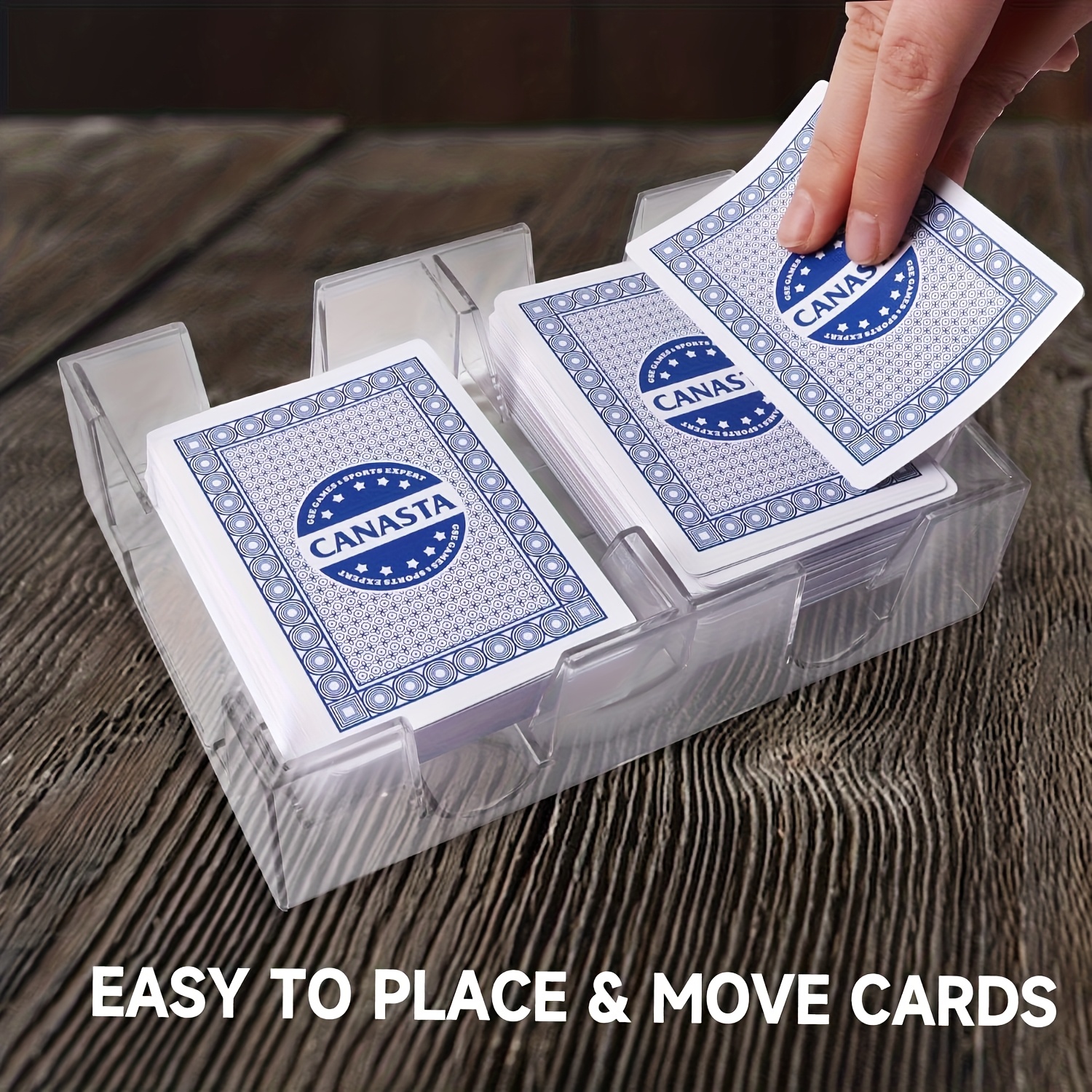 LALAFINA Plateau Tournant 360° Pour Cartes – Support Organiseur En Plastique Transparent (18,2 X 12,3 Cm)