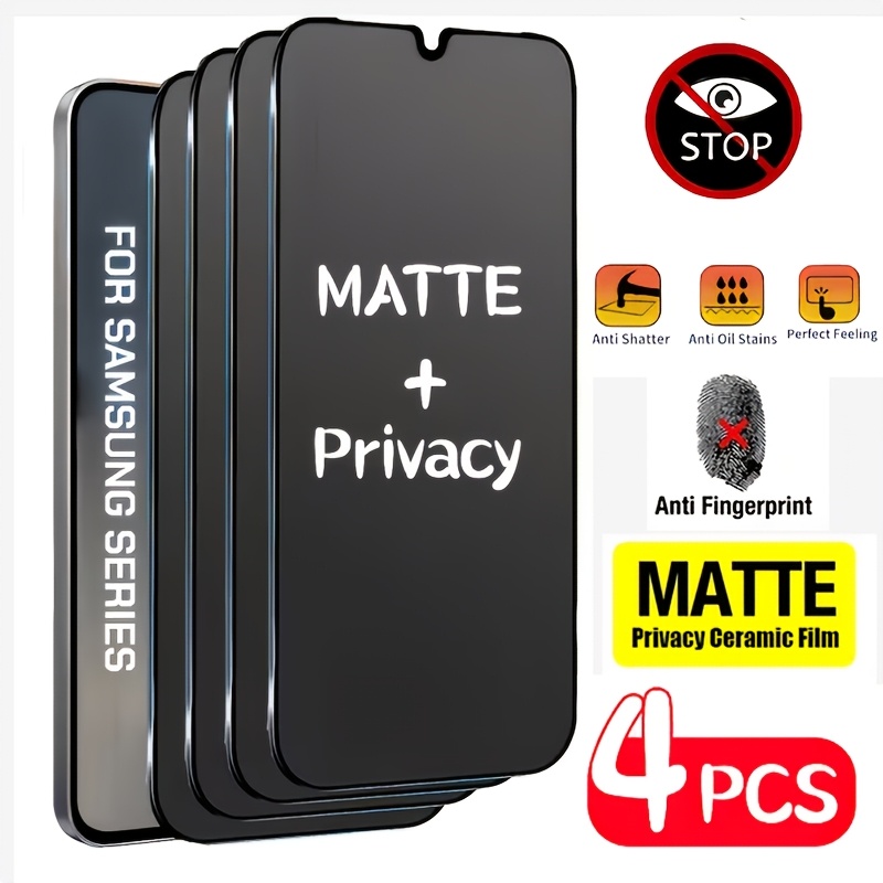 TEMU Pellicola in Ceramica Opaca Satinata Privacy, Confezione da 4 (Non Vetro Temperato) per Samsung A57 A56 A55 A54 A53 A52 A52S A51 A37 A36 A35 A26