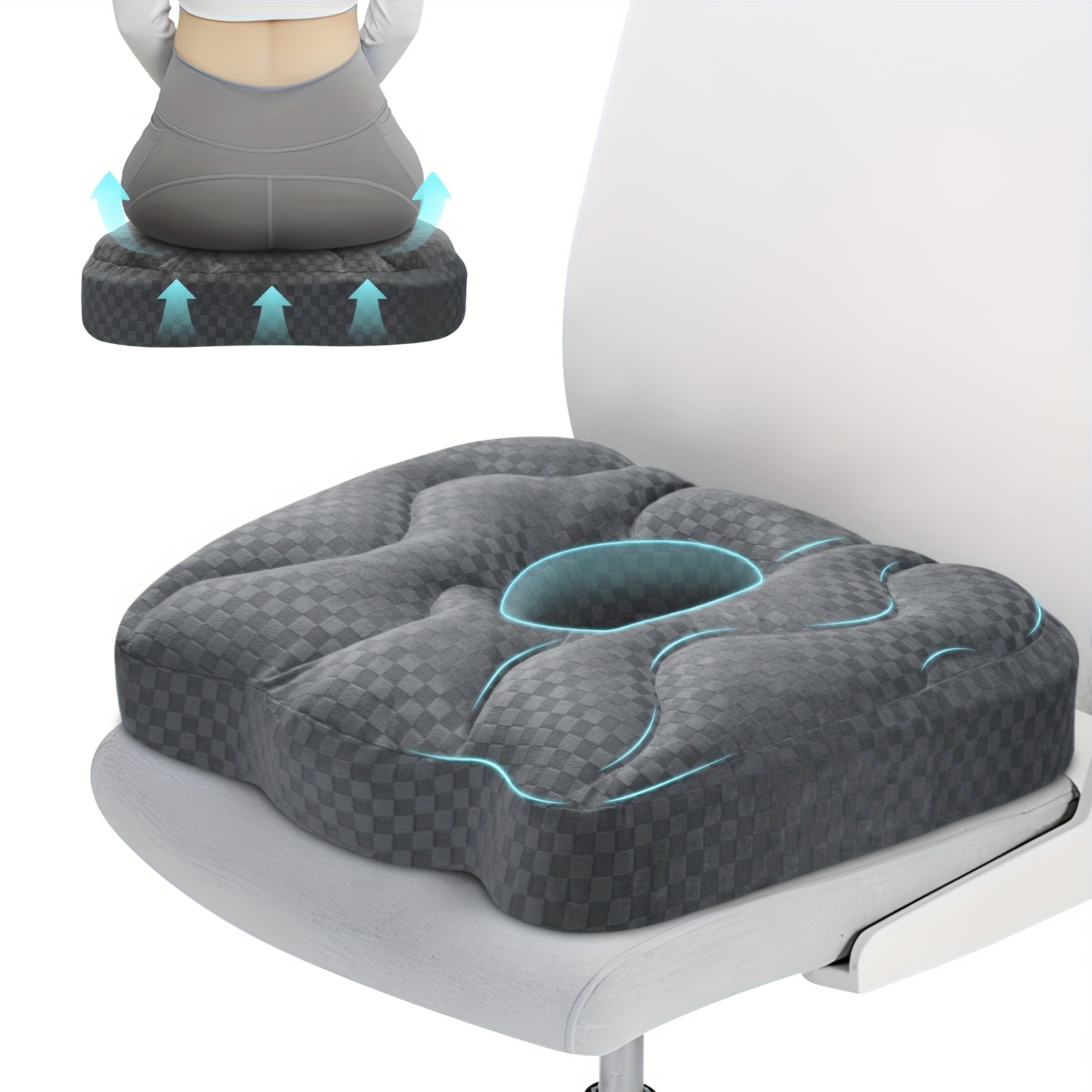 E-shop Ergonomisches, atmungsaktives Sitzkissen, hochelastisches Schaumstoff-Schwanzbeinkissen, speziell entwickelt für Hämorrhoiden, postoperativ und