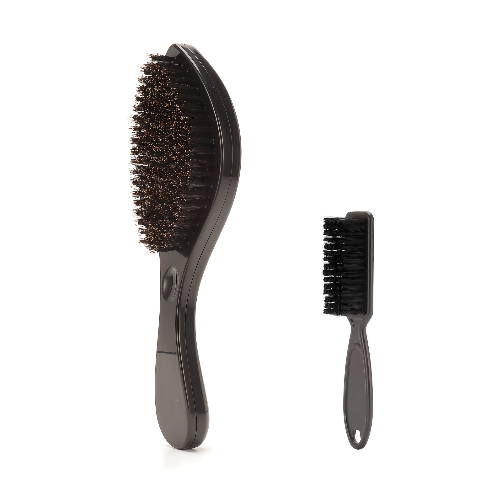 TEMU Peigne à barbe pour homme, brosse à cheveux multifonctionnelle, poils naturels et support de pin en nylon résistants, manche incurvé en ABS,