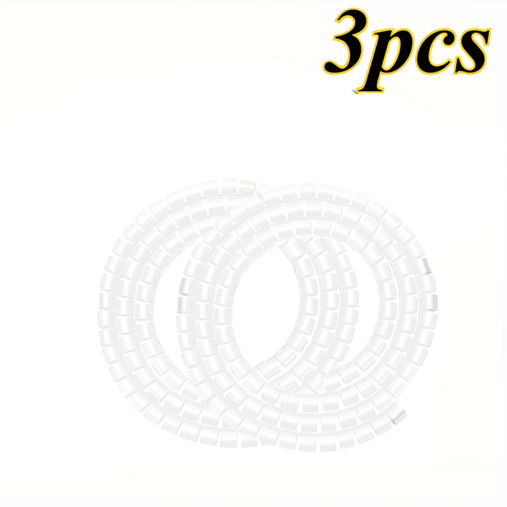 TEMU 3pcs Spiral Flame-retardant Wrapping Tubes, Charging Pile Wire And Cable Sheath, Wiring Tube, Hydraulic Oil Hose Protective Cover, Suitable For