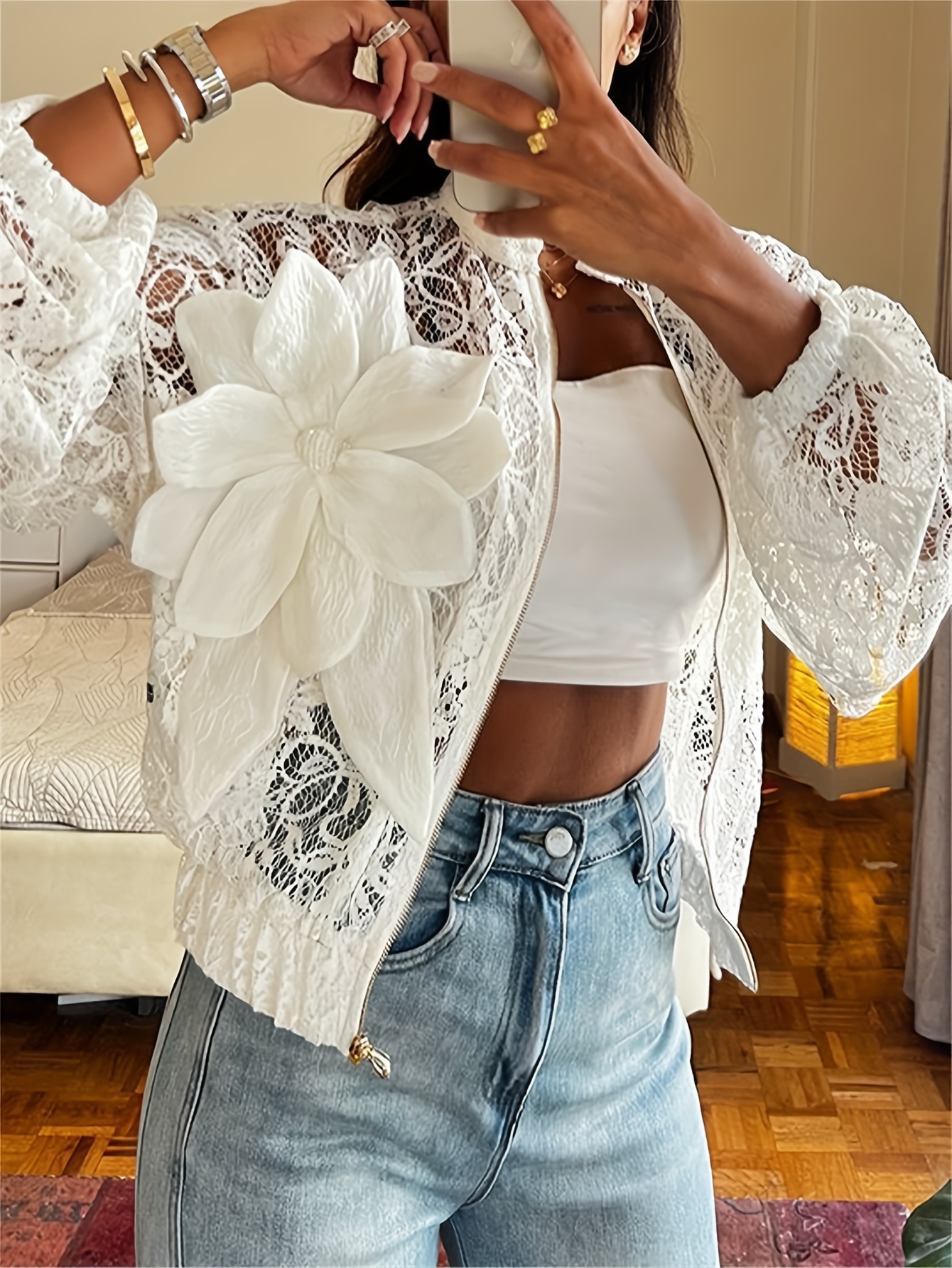 アエレ　sheer tumbler jacket / aere Skyline Organza Bomber