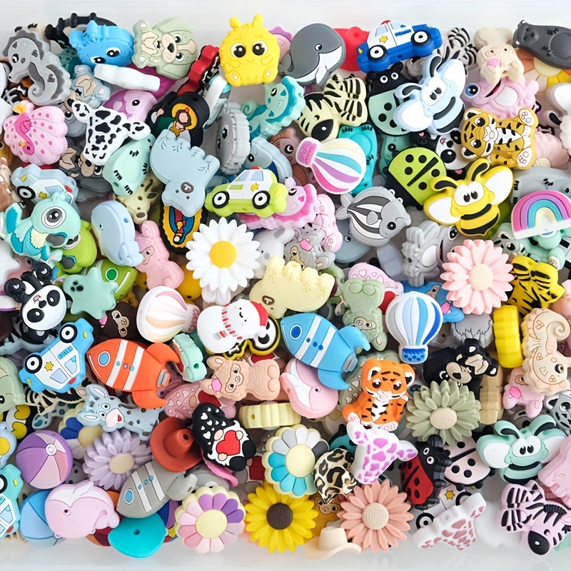 

Random Styles20/50/100pcs Silicone Beads Mixed Pack - Unique Shapes For Diy Jewelry, Keychains And Crafts, Various Styles Perfect For Animal Lovers, Teachers, Nurses