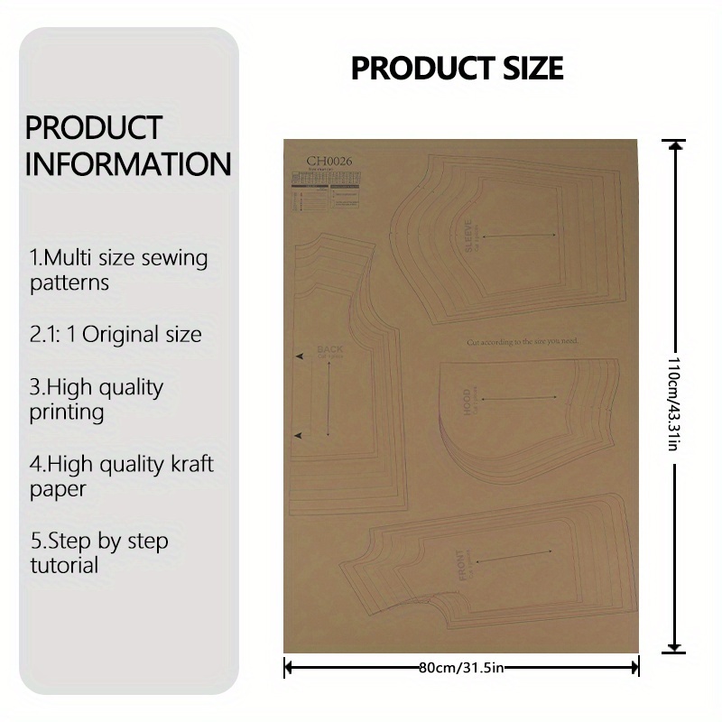 9 Sizes (6m - 10y) Sewing Patterns, 1:1 Scale Garment Patterns, Beginner's Sewing Kit, Clothing Prototype Patterns, Perfect Tailoring And Templates – For Sewing Enthusiasts