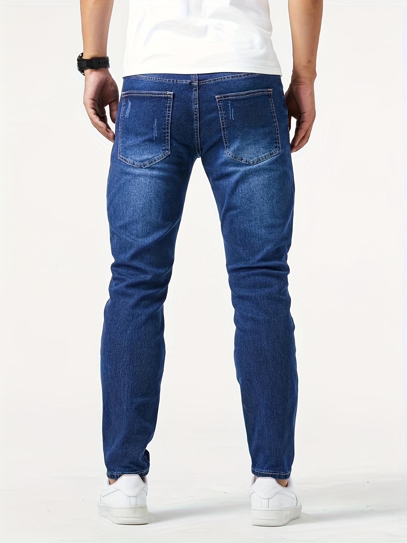 Men'S Classic Slim-Fit Stretchy Denim Trousers for All Seasons