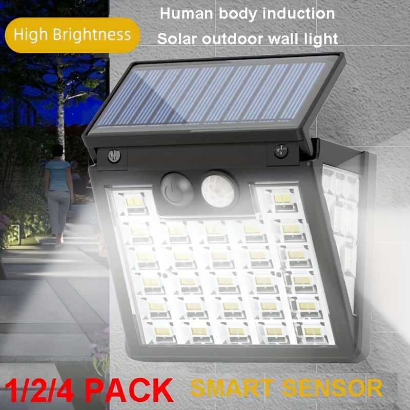 

1/2/4 Pcs Motion Sensor Solar Street Light For Yard, Garden, And Home - Dusk To Dawn, Energy Efficient Led Lamp