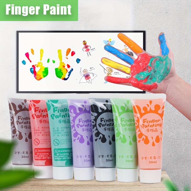 

12 Colors Safe Finger Paints, 30 Ml/1.01 Oz Non Toxic Washable Finger Paint, Vibrant Colors Perfect For Little Artists, Students Art Painting Supplies, Gift For Art Students