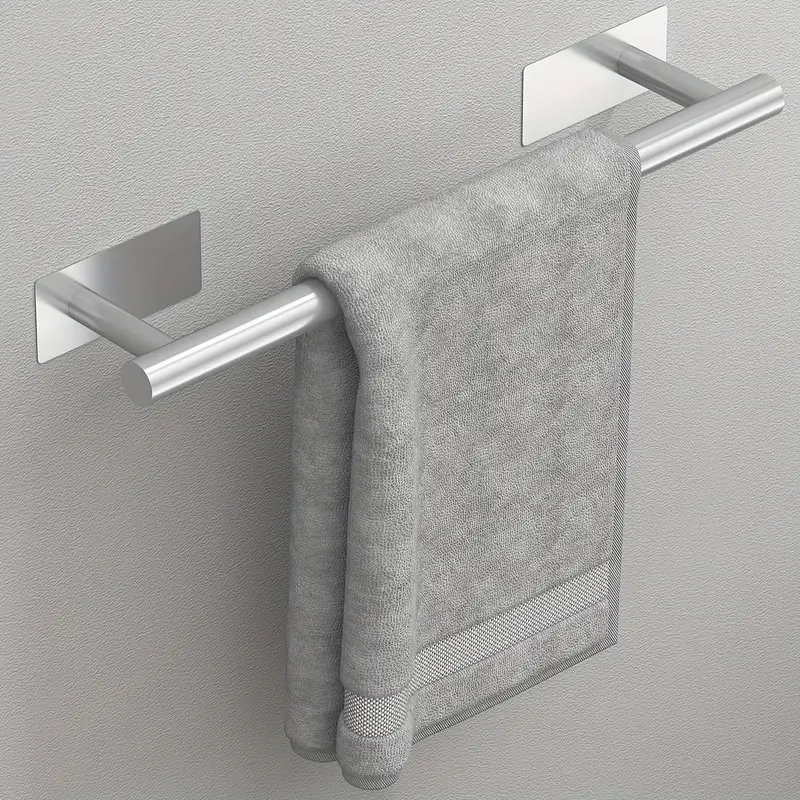 1 piece bathroom towel rack storage wall mounted without punching hole toilet towel rail self pasting stainless steel 3 colors length 40cm Product details 0
