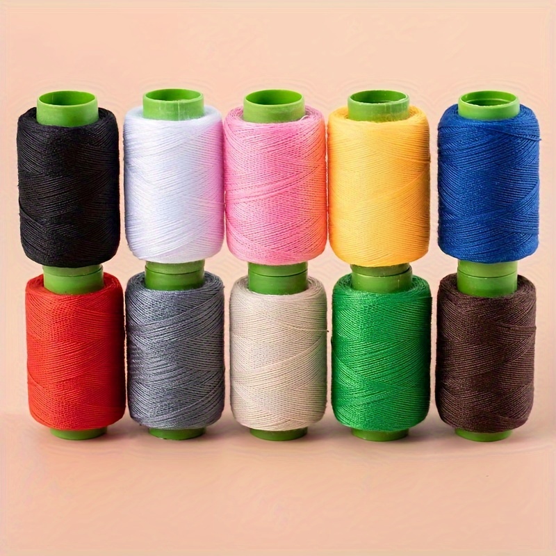 

10-piece Polyester Sewing Thread Set, 40s/2, Assorted Colors - Ideal For Hand & Machine Stitching