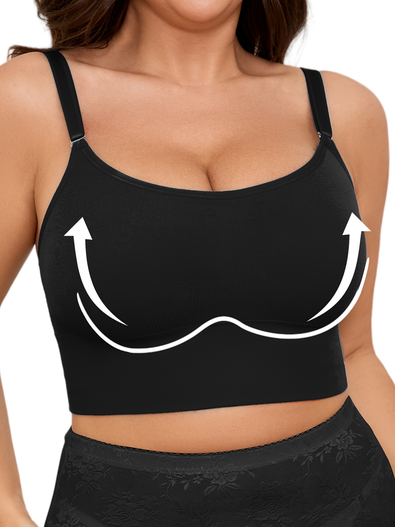 Women's Plus Size Multi-Wear Seamless Wireless High Support Sports Bra, Adjustable Straps, Removable Chest Pads Workout Bra