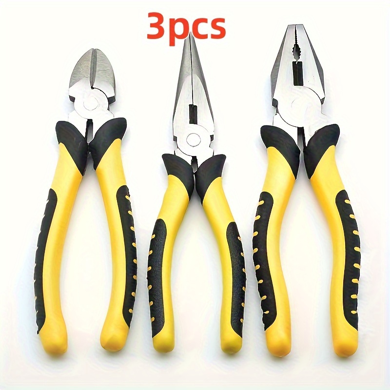 TEMU 3- Steel Set, Electrician Special Cutting Diagonal, Multifunctional Needle- Hand Tools Kit