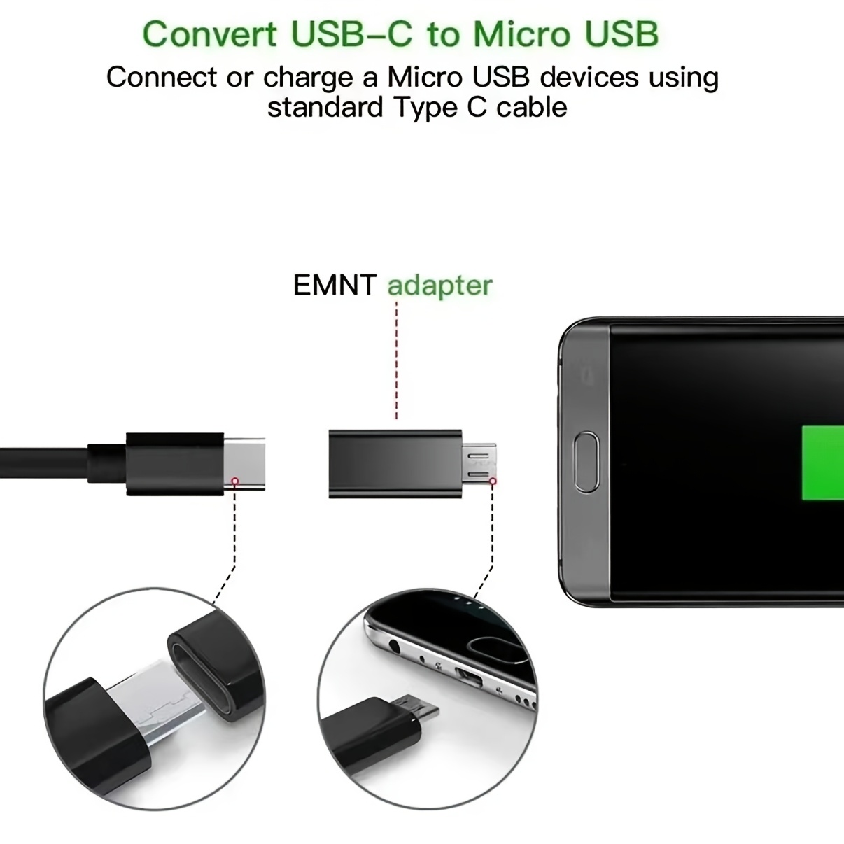 8 pack black usb to usb c adapter usb type c female to usb converter micro usb to usb c female to male adapter works with laptops power banks smartphones headphones and pcs 5