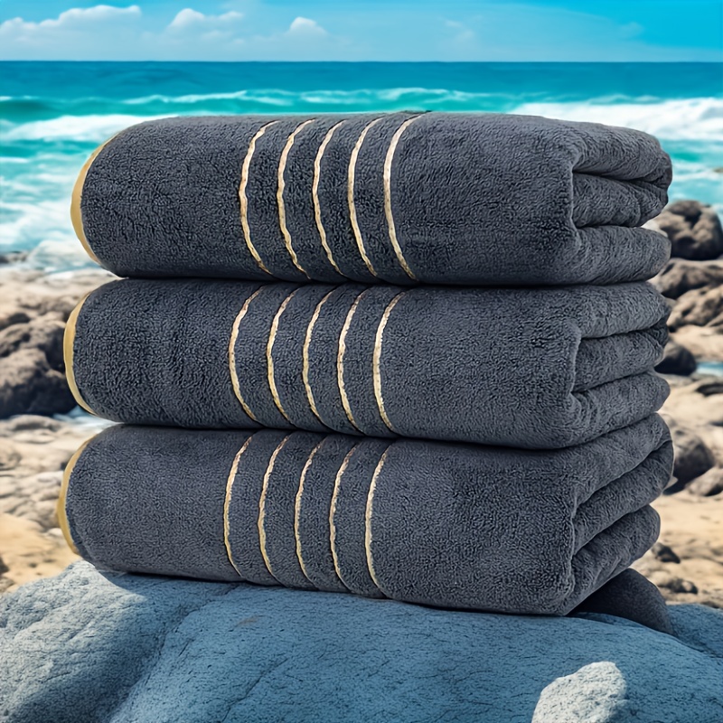 

3pcs Microfiber Bath Towels, Super Absorbent And Quick-drying Bath Towel, Multipurpose Bath Towels For Spa, Yoga, Fitness, Bathroom