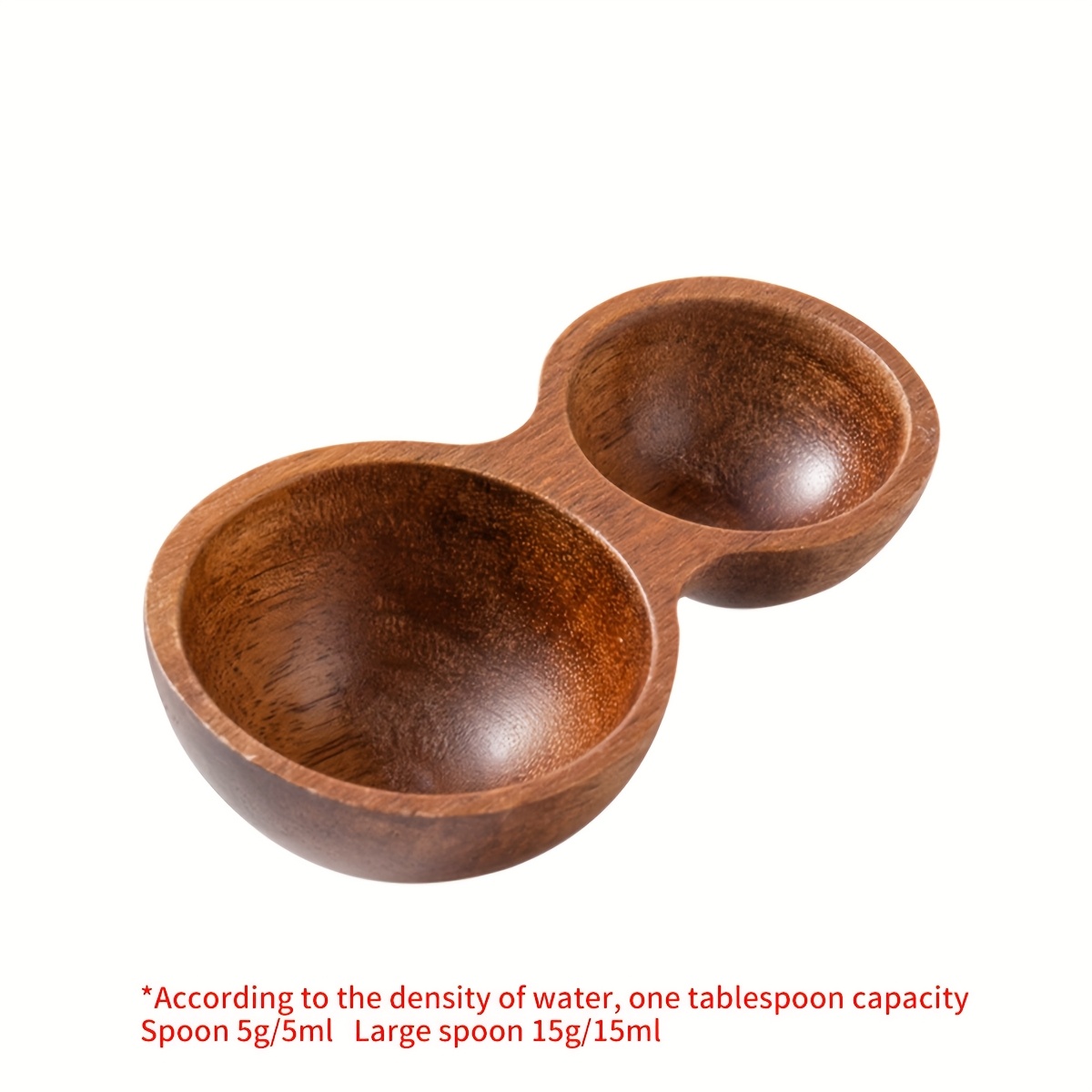 TEMU 1pc Double-headed Short Handle Coffee Spoon, Wooden Coffee Bean/powder Scoop, Wooden Milk Powder Measuring Spoon