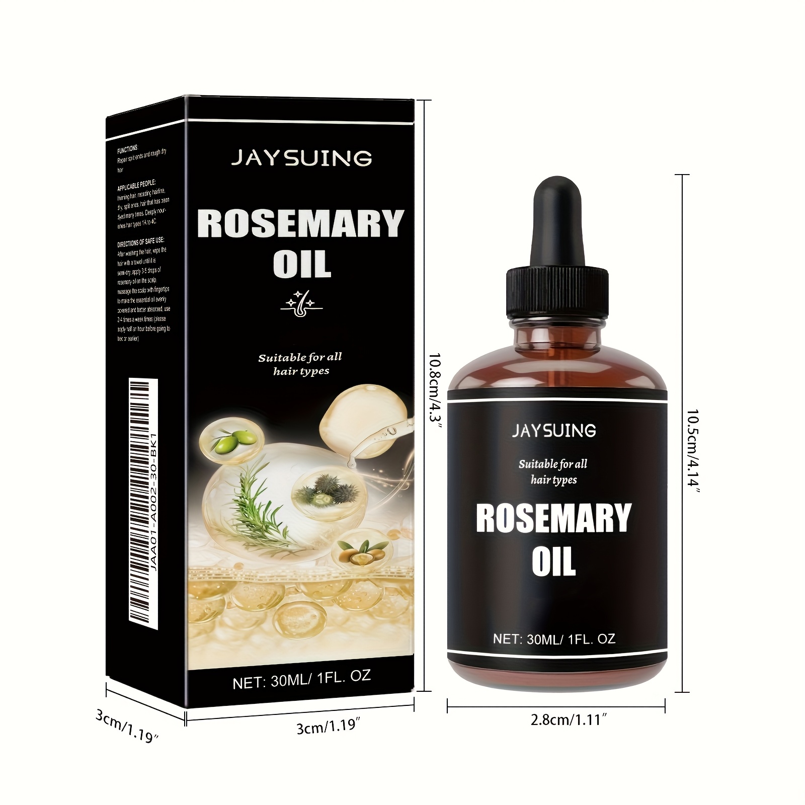 Ulje ružmarina za kosu 1/2/3 kom. Hranjiva kvaliteta kose, hidratizira suhu i neposlušnu kosu, svakodnevna njega za meku i glatku kosu