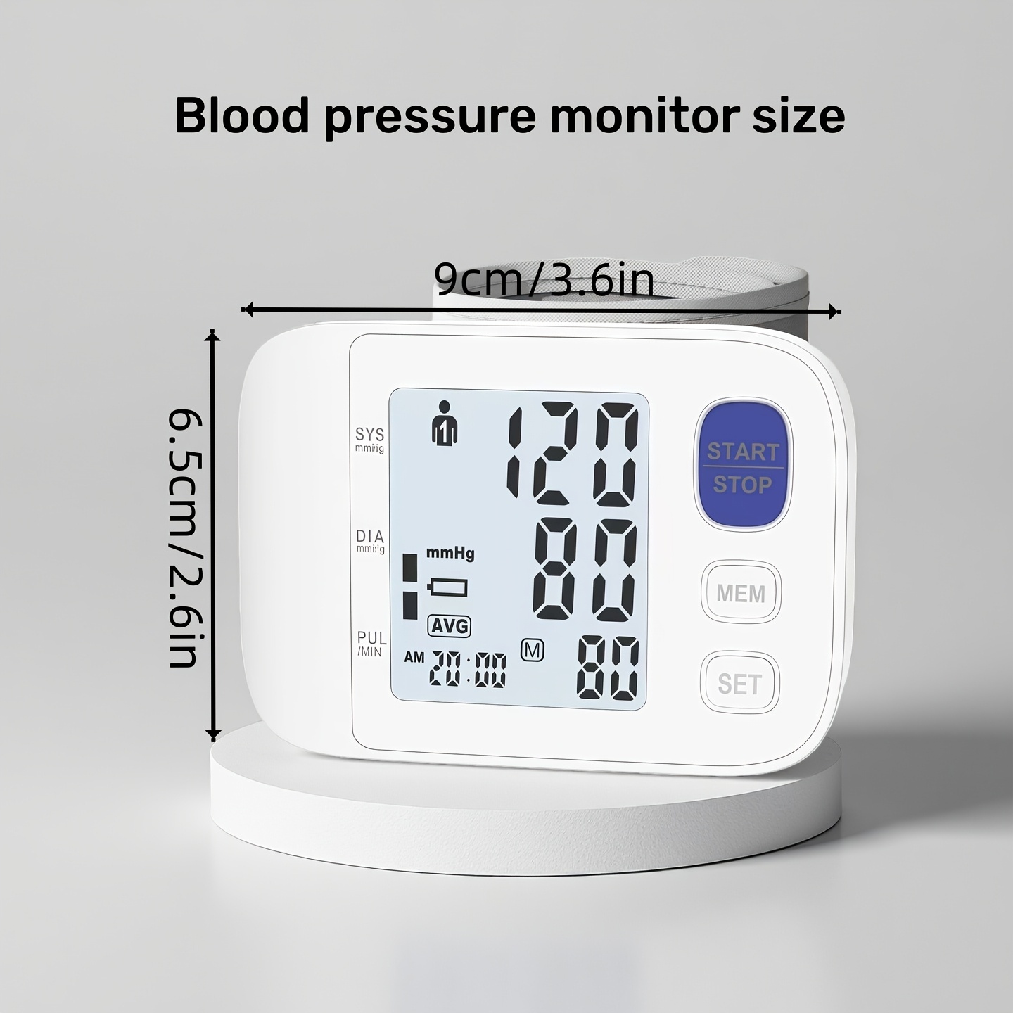 Wrist-type Blood Pressure Monitor, One-touch Measurement, Large LCD Display, Voice Prompts, Dual-user Memory, Lightweight And Portable, Specially Designed For Middle-aged And Elderly Users, Includes Cuff, Storage Pouch And Batteries. - Image 3